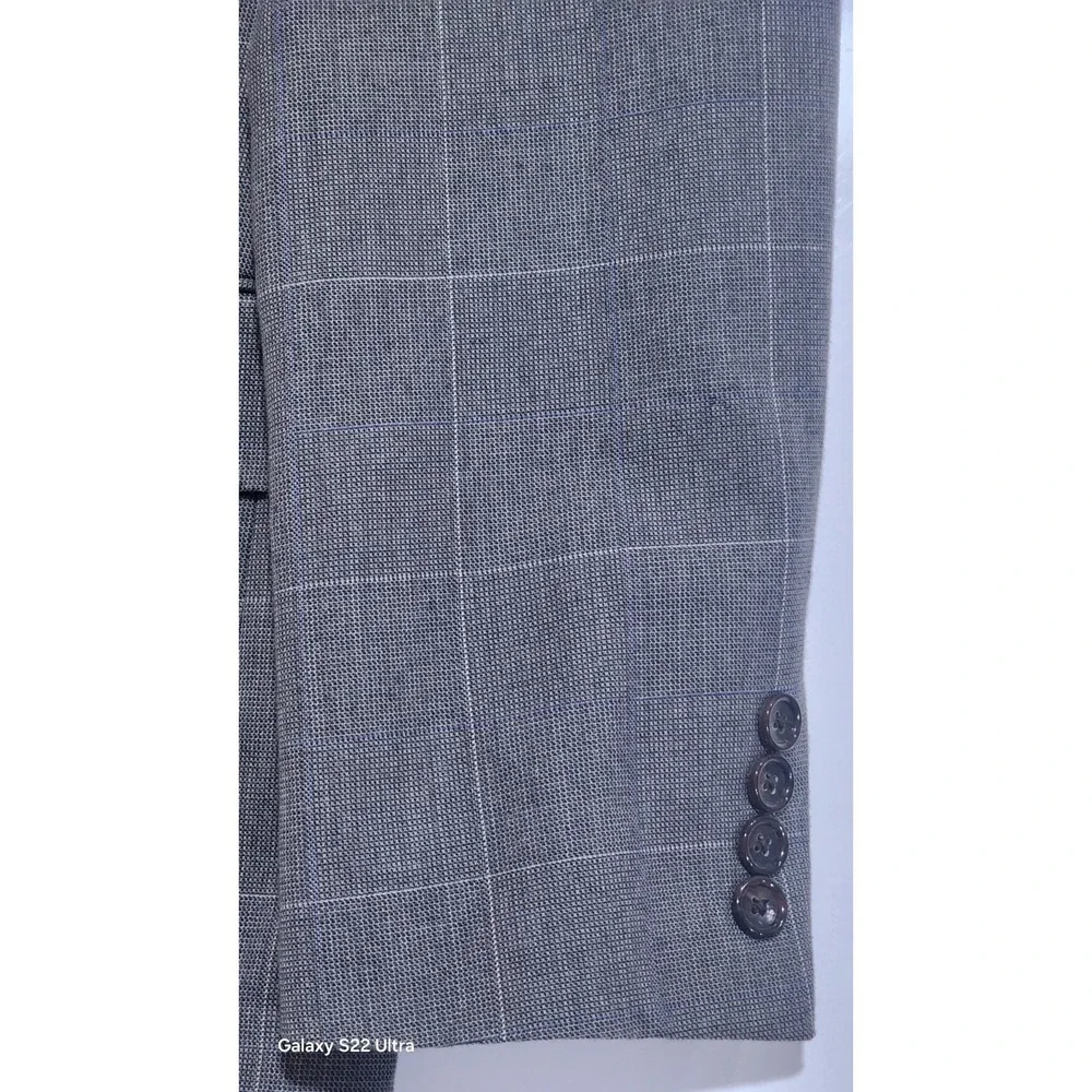 J. Crew Men's Ludlow Grey Windowpane 2 Button Sports Coat Size 40 Regular